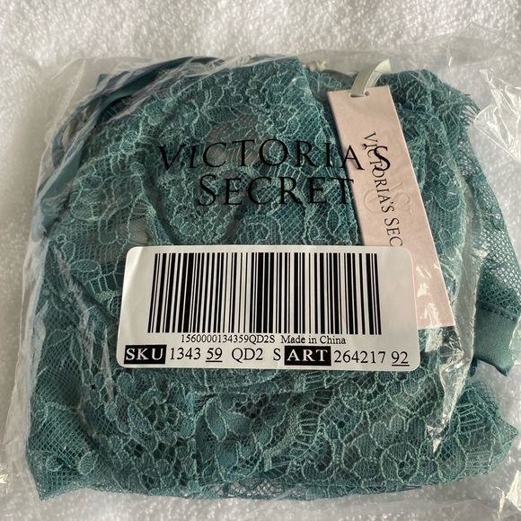 Victoria's Secret Runaway Teal VERY SEXY Wicked La Fleur Open Back Babydoll Set - Picture 5 of 7